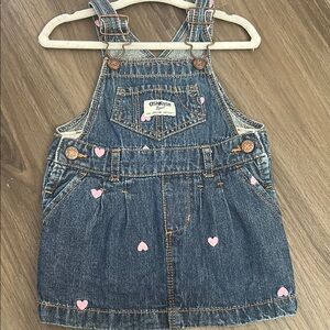 OshKosh B'gosh Blue Denim Heart Overalls for Kids